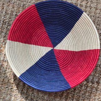 Red, Blue and White African Coloured Basket 40cm