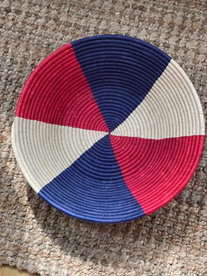 Red, Blue and White African Coloured Basket 40cm