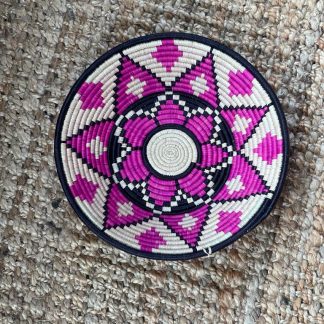 Pink, Blue and Cream African Coloured Basket 30cm