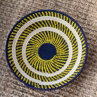 Yellow, Blue and Cream African Coloured Basket 40cm