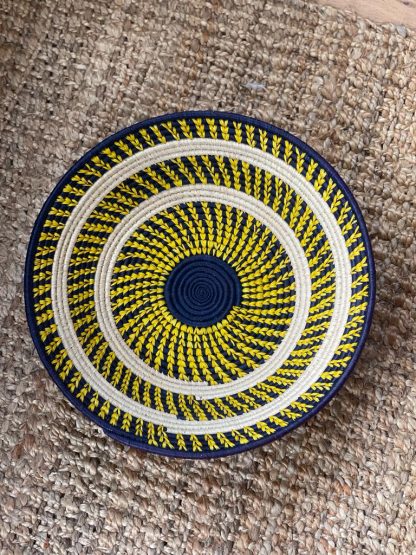 Yellow, Blue and Cream African Coloured Basket 40cm